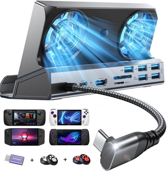 10-IN-1 Docking Station for Steam Deck OLED, ROG Ally X, and Legion Go